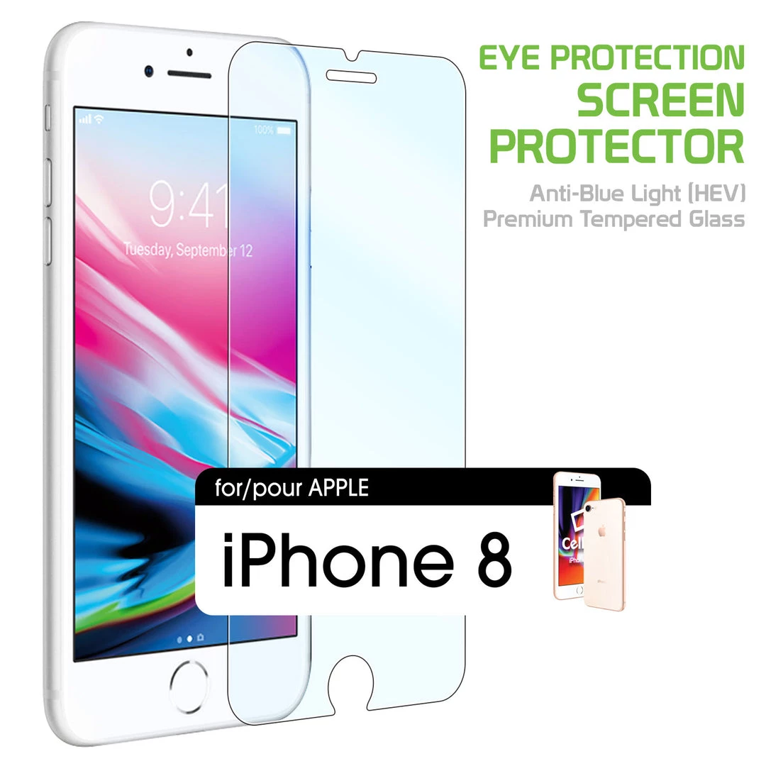 Cellet SGIPH8BL - Anti-Blue Light (Eye Protection) Tempered Glass For IPhone SE 2020, 8, 7, 6S, & 6 Full Catalog 1 Cellet SGIPH8BL - Anti-Blue Light (Eye Protection) Tempered Glass For IPhone SE 2020, 8, 7, 6S, & 6 Full Catalog