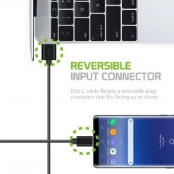 Cellet DCA33XBK - Durable 3.3ft (1m) Type C Data Cable, Fast Charging (2.4Amp)/Data Sync Cable For Samsung Galaxy S9/S9 Plus, Galaxy Note 8, Google Pixel 2XL, LG V30 And Other Devices – Black Full Catalog