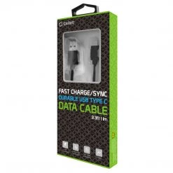 Cellet DCA33XBK - Durable 3.3ft (1m) Type C Data Cable, Fast Charging (2.4Amp)/Data Sync Cable For Samsung Galaxy S9/S9 Plus, Galaxy Note 8, Google Pixel 2XL, LG V30 And Other Devices – Black Full Catalog