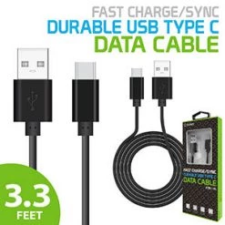 Cellet DCA33XBK - Durable 3.3ft (1m) Type C Data Cable, Fast Charging (2.4Amp)/Data Sync Cable For Samsung Galaxy S9/S9 Plus, Galaxy Note 8, Google Pixel 2XL, LG V30 And Other Devices – Black Full Catalog
