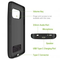 Cellet Wholesale Full Catalog BSAMS9PBK - Samsung Galaxy S9 Plus, 6000mAh Rechargeable External Power Case For Samsung Galaxy S9 Plus - Black - By Cellet (Fingerprint Access Is Not Available With This Case)
