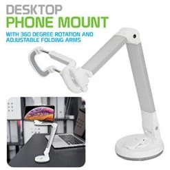 PH118ESL - Dashboard, Windshield And Desktop Phone Mount With 360 Degree Rotation And Adjustable Folding Arms For Samsung Galaxy S9/S9 Plus, S8/S8 Plus, Galaxy Note 8, Apple IPhone X, 8/8 Plus, Google Pixel 2XL, LG V30 And More – Silver - By Cellet Full Catalog