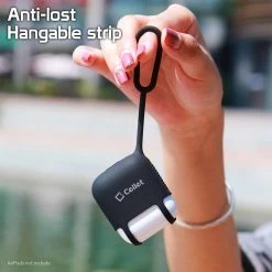 Full Catalog SCPODBK - AirPods Case, Protective Silicone Case Cover For AirPods (AirPods Strap Included) By Cellet - Black