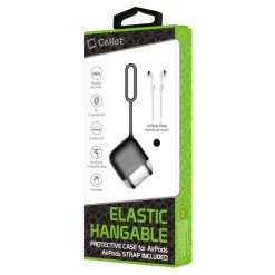 Full Catalog SCPODBK - AirPods Case, Protective Silicone Case Cover For AirPods (AirPods Strap Included) By Cellet - Black