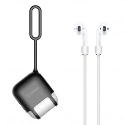 Full Catalog SCPODBK - AirPods Case, Protective Silicone Case Cover For AirPods (AirPods Strap Included) By Cellet - Black