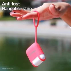 SCPODRD - AirPods Case, Protective Silicone Case Cover For AirPods (AirPods Strap Included) By Cellet - Red