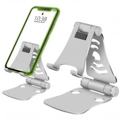 GoCellet Full Catalog PHALUSL - Table Desktop Phone Stand Smartphone Holder, Portable Resilient Aluminum -Silver