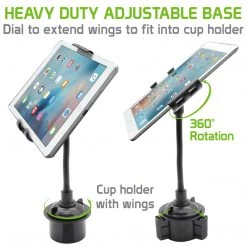 PHC19CN - Heavy Duty Tablet / Smartphone Cup Holder Mount With 360 Degree Rotation By Cellet 14 PHC19CN - Heavy Duty Tablet / Smartphone Cup Holder Mount With 360 Degree Rotation By Cellet