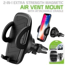 PHM500 - Air Vent Mount, 2-in-1 Extra Strength Magnetic Air Vent Mount With Attachable Cradle For Apple IPhone Xs, XR, X, 8/8 Plus, Samsung Galaxy Note 9, Galaxy S9/ S9 Plus And More By Cellet Full Catalog