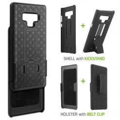 HLSAMN9 - Shell Holster Kickstand Case With Spring Belt Clip For Samsung Galaxy Note 9 – Black – By Cellet Full Catalog