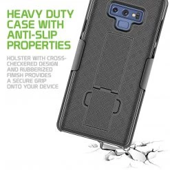 HLSAMN9 - Shell Holster Kickstand Case With Spring Belt Clip For Samsung Galaxy Note 9 – Black – By Cellet Full Catalog