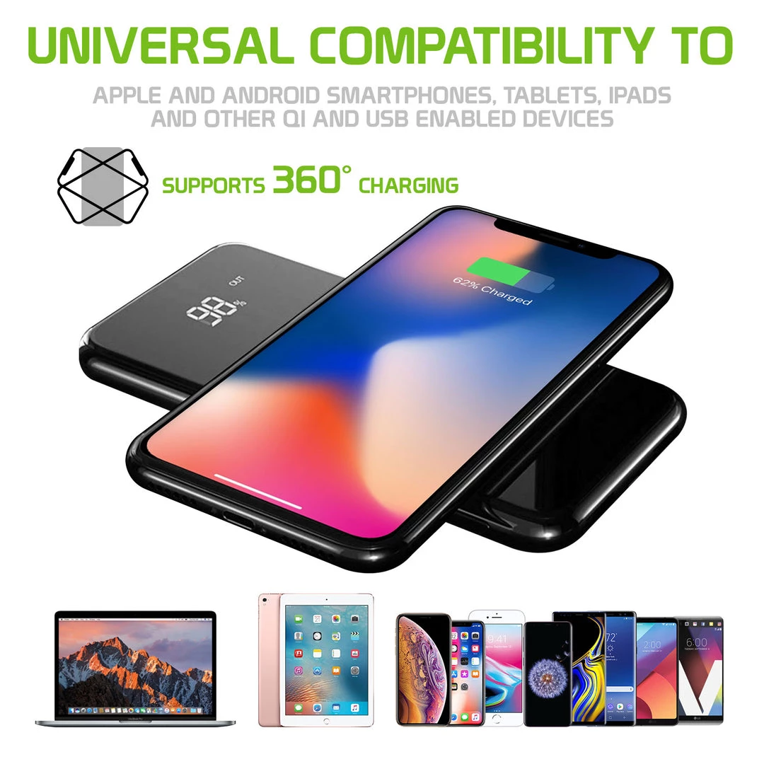 GoCellet QI1000BK -Wireless Portable Charger 10000 MAh Power Bank, Built In USB/USB C/Micro USB Ports Full Catalog 4 GoCellet QI1000BK -Wireless Portable Charger 10000 MAh Power Bank, Built In USB/USB C/Micro USB Ports Full Catalog