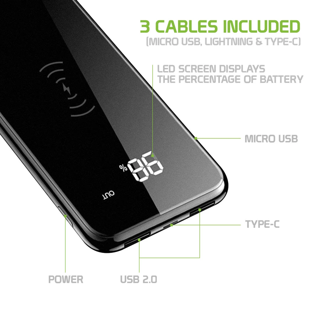 GoCellet QI1000BK -Wireless Portable Charger 10000 MAh Power Bank, Built In USB/USB C/Micro USB Ports Full Catalog 6 GoCellet QI1000BK -Wireless Portable Charger 10000 MAh Power Bank, Built In USB/USB C/Micro USB Ports Full Catalog