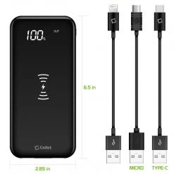 GoCellet QI1000BK -Wireless Portable Charger 10000 MAh Power Bank, Built In USB/USB C/Micro USB Ports Full Catalog 17 GoCellet QI1000BK -Wireless Portable Charger 10000 MAh Power Bank, Built In USB/USB C/Micro USB Ports Full Catalog