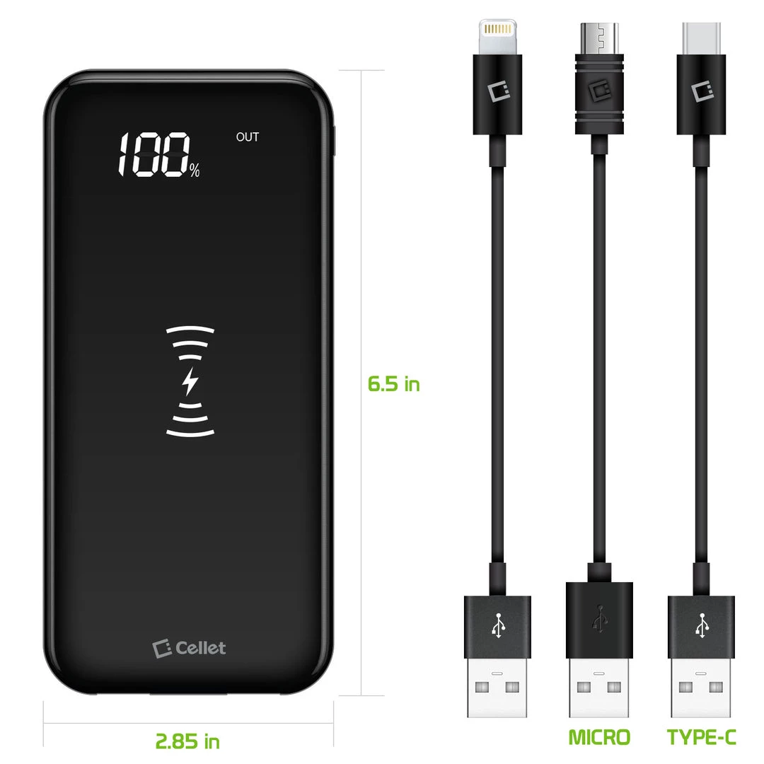 GoCellet QI1000BK -Wireless Portable Charger 10000 MAh Power Bank, Built In USB/USB C/Micro USB Ports Full Catalog 7 GoCellet QI1000BK -Wireless Portable Charger 10000 MAh Power Bank, Built In USB/USB C/Micro USB Ports Full Catalog