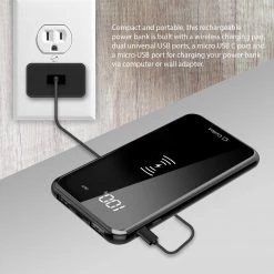 GoCellet QI1000BK -Wireless Portable Charger 10000 MAh Power Bank, Built In USB/USB C/Micro USB Ports Full Catalog 18 GoCellet QI1000BK -Wireless Portable Charger 10000 MAh Power Bank, Built In USB/USB C/Micro USB Ports Full Catalog
