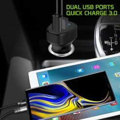 PQC3036BK - Dual USB Car Charger, Universal High Power 36Watt Dual (USB A & USB C) Port Car Charger With Quick Charge 3.0 By Cellet - Black Full Catalog