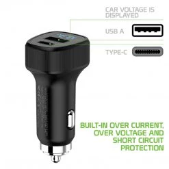 PQC3036BK - Dual USB Car Charger, Universal High Power 36Watt Dual (USB A & USB C) Port Car Charger With Quick Charge 3.0 By Cellet - Black Full Catalog