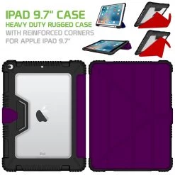 Cellet CCIPD97PR - IPad 9.7" Case, Heavy Duty Rugged Case With Reinforced Corners For Apple IPad 9.7" - Purple Full Catalog