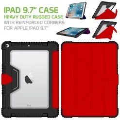 Cellet CCIPD97RD - IPad 9.7" Case, Heavy Duty Rugged Case With Reinforced Corners For Apple IPad 9.7" - Red Full Catalog
