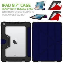 Cellet Full Catalog CCIPD97BL - IPad 9.7" Case, Heavy Duty Rugged Case With Reinforced Corners For Apple IPad 9.7" - Blue
