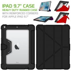 Cellet CCIPD97BK - IPad 9.7" Case Heavy Duty Rugged Case With Reinforced Corners For Protection - Black