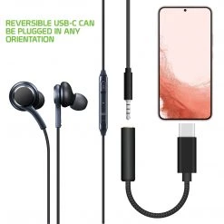 GoCellet DCAFEMB -USB C To 3.5mm Female Headphone Adapter, Heavy Duty Nylon Braided Audio Converter