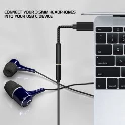 GoCellet DCAFEMB -USB C To 3.5mm Female Headphone Adapter, Heavy Duty Nylon Braided Audio Converter