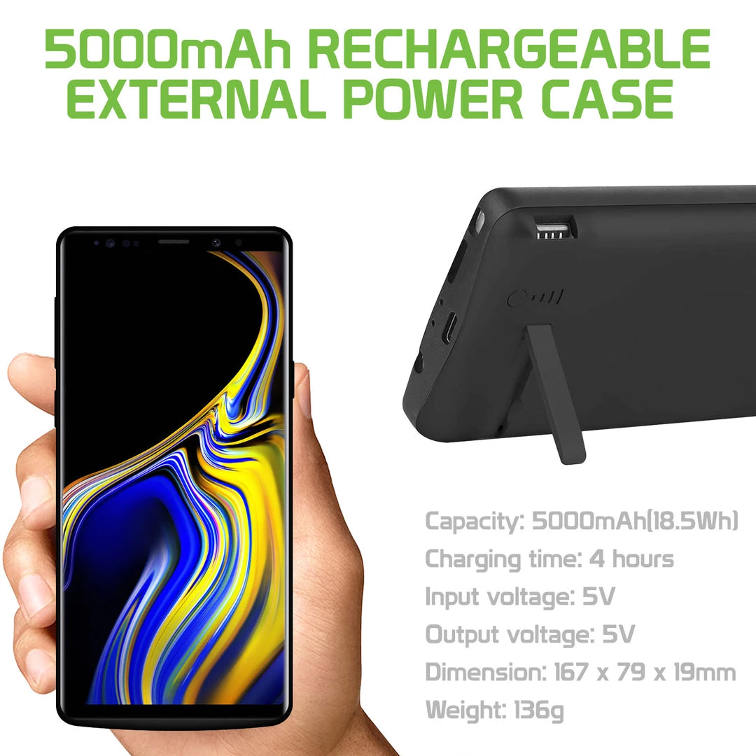 Full Catalog BSAMN9BK - Samsung Galaxy Note 9, 5000mAh Rechargeable External Power Case For Samsung Galaxy Note 9 – Black – By Cellet 8 Full Catalog BSAMN9BK - Samsung Galaxy Note 9, 5000mAh Rechargeable External Power Case For Samsung Galaxy Note 9 – Black – By Cellet