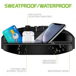 ACWAISTP1 - Sweat Resistant Fanny Pack, Fitness Exercise Storage Belt With Clear Window For Apple IPhone Xr, XS Max, 8/7/6S Plus, Samsung Galaxy Note 9, Galaxy S9/S8 Plus And More By Cellet