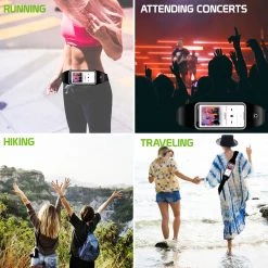 ACWAISTP1 - Sweat Resistant Fanny Pack, Fitness Exercise Storage Belt With Clear Window For Apple IPhone Xr, XS Max, 8/7/6S Plus, Samsung Galaxy Note 9, Galaxy S9/S8 Plus And More By Cellet