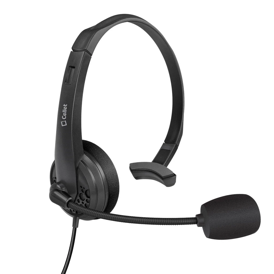 GoCellet EP35C - Universal 3.5mm Headset, Durable Hands-Free 3.5mm Headset With Flexible Boom Mic By Cellet 1 GoCellet EP35C - Universal 3.5mm Headset, Durable Hands-Free 3.5mm Headset With Flexible Boom Mic By Cellet