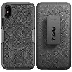 GoCellet HLIPHXSM- IPhone XS Max Belt Clip Holster & Shell Case With Kickstand Heavy Duty Protection