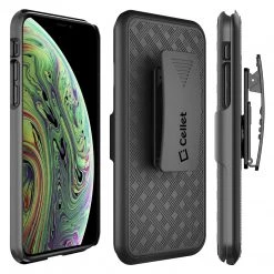 GoCellet HLIPHXSM- IPhone XS Max Belt Clip Holster & Shell Case With Kickstand Heavy Duty Protection
