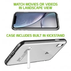 GoCellet CCIPHXR68BK- Slim Light Weight Clear Protecting Case With Built In Media Kickstand - IPhone XR Full Catalog