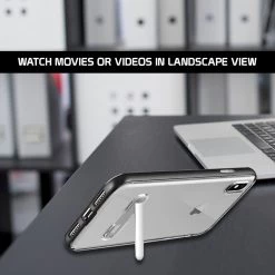 GoCellet CCIPHXSM68BK- Slim Light Weight Clear Protecting Case With Built In Media Kickstand - IPhone XS Max