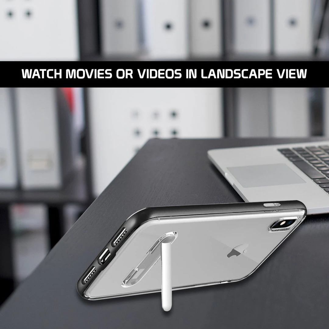 GoCellet CCIPHXSM68BK- Slim Light Weight Clear Protecting Case With Built In Media Kickstand - IPhone XS Max 2 GoCellet CCIPHXSM68BK- Slim Light Weight Clear Protecting Case With Built In Media Kickstand - IPhone XS Max