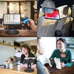 GoCellet PHTAB5003 - Multi-Functional 3-in-1 Tablet Holder Combo, Heavy Duty Desktop, Portable Stand And Headrest Holder With 360 Degree Rotation For IPads And Tablets - Black 23 GoCellet PHTAB5003 - Multi-Functional 3-in-1 Tablet Holder Combo, Heavy Duty Desktop, Portable Stand And Headrest Holder With 360 Degree Rotation For IPads And Tablets - Black