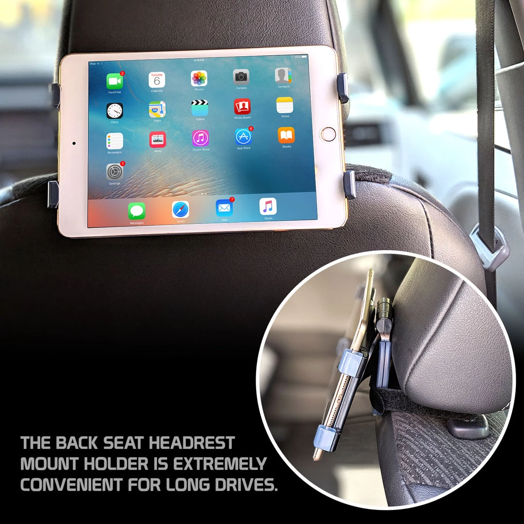 GoCellet PHTAB5003 - Multi-Functional 3-in-1 Tablet Holder Combo, Heavy Duty Desktop, Portable Stand And Headrest Holder With 360 Degree Rotation For IPads And Tablets - Black 12 GoCellet PHTAB5003 - Multi-Functional 3-in-1 Tablet Holder Combo, Heavy Duty Desktop, Portable Stand And Headrest Holder With 360 Degree Rotation For IPads And Tablets - Black