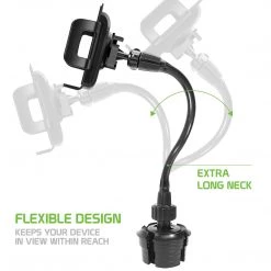 GoCellet PH650G - Heavy Duty Smartphone Mount, Cup Holder Mount With Flexible Gooseneck And 360 Degree Rotation For Smartphones By Cellet