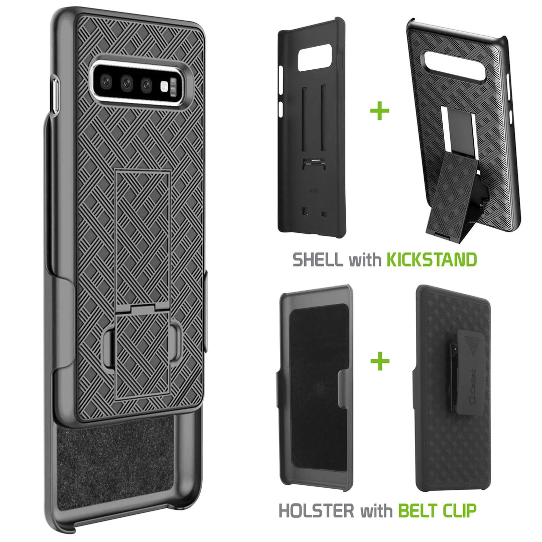 GoCellet HLSAMS10P - Belt Clip Holster & Shell Case With Kickstand Heavy Duty Protection - Galaxy S10 Plus Full Catalog 5 GoCellet HLSAMS10P - Belt Clip Holster & Shell Case With Kickstand Heavy Duty Protection - Galaxy S10 Plus Full Catalog