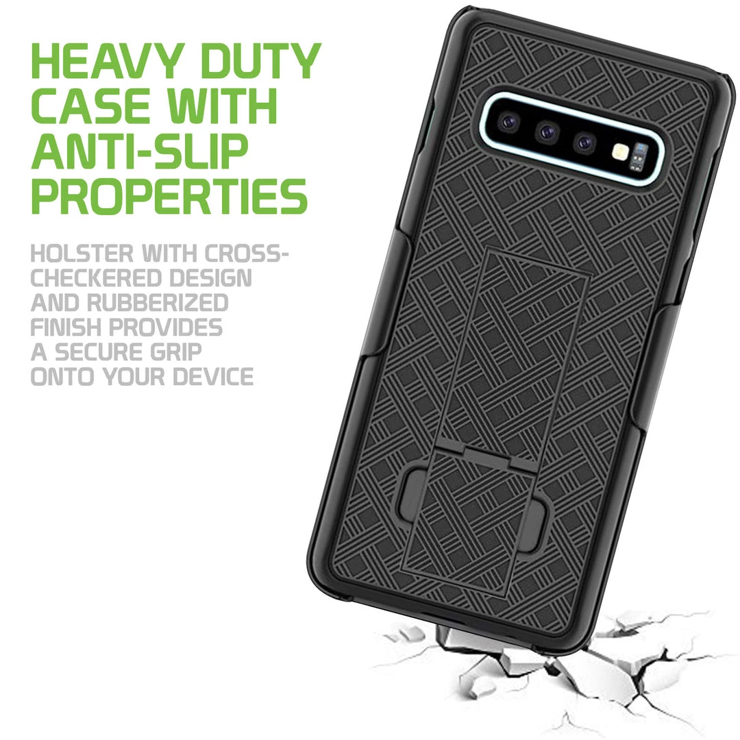 GoCellet HLSAMS10P - Belt Clip Holster & Shell Case With Kickstand Heavy Duty Protection - Galaxy S10 Plus Full Catalog 6 GoCellet HLSAMS10P - Belt Clip Holster & Shell Case With Kickstand Heavy Duty Protection - Galaxy S10 Plus Full Catalog