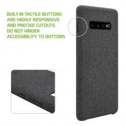 Full Catalog CCSAMS10PBK - Samsung Galaxy S10 Plus Case, Durable Slim Fabric Case For Samsung Galaxy S10 Plus - By Cellet - Black