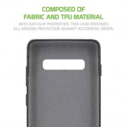 Full Catalog CCSAMS10PBK - Samsung Galaxy S10 Plus Case, Durable Slim Fabric Case For Samsung Galaxy S10 Plus - By Cellet - Black