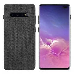 Full Catalog CCSAMS10PBK - Samsung Galaxy S10 Plus Case, Durable Slim Fabric Case For Samsung Galaxy S10 Plus - By Cellet - Black