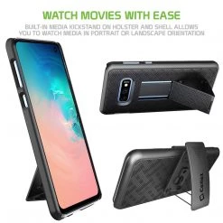 GoCellet HLSAMS10E - Belt Clip Holster & Shell Case With Kickstand Heavy Duty Protection - Galaxy S10 Lite