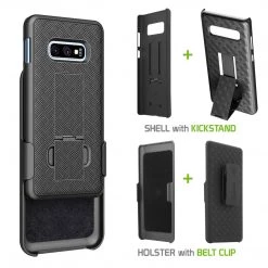 GoCellet HLSAMS10E - Belt Clip Holster & Shell Case With Kickstand Heavy Duty Protection - Galaxy S10 Lite