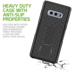 GoCellet HLSAMS10E - Belt Clip Holster & Shell Case With Kickstand Heavy Duty Protection - Galaxy S10 Lite