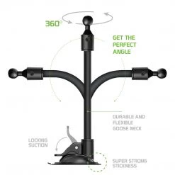 GoCellet Full Catalog PHLNG- 2-in-1 Windshield Cell Phone Holder & Dashboard Car Mount Cradle, Goose-Neck Design