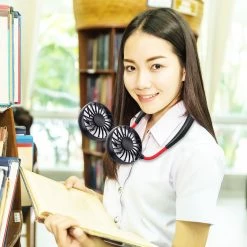 GoCellet FANNECBK- Cellet Portable Hands-free USB Rechargeable Neck Fan With 3 Speed Control And 360 Degree Rotation, Personal Cooling Fan For Camping, Traveling, Amusement Parks, Concerts, Sports And Other Outdoor/Indoor Activities - Black